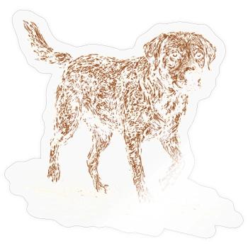 Fox Red Labrador Sketch – Hund Design - Sticker Größe S (10 x 10 cm) - Transparent glänzend - Vorne