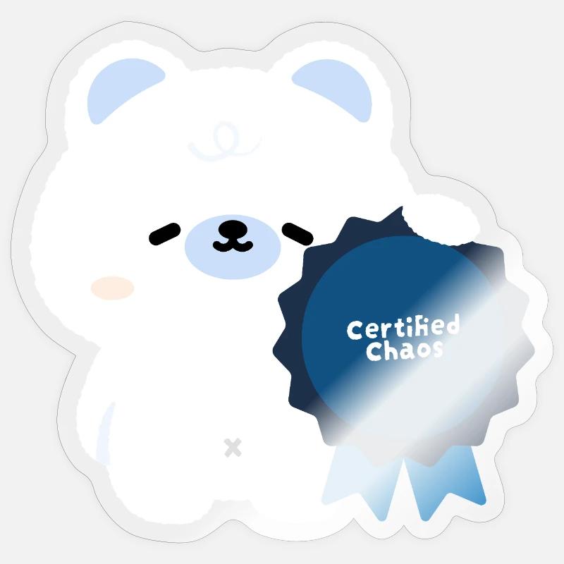 Ours Polaire du Chaos certifié - Sticker taille S (10 x 10 cm) - brillant transparent