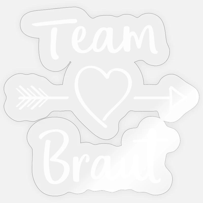 team_braut - Sticker Größe S (10 x 10 cm) - Transparent glänzend