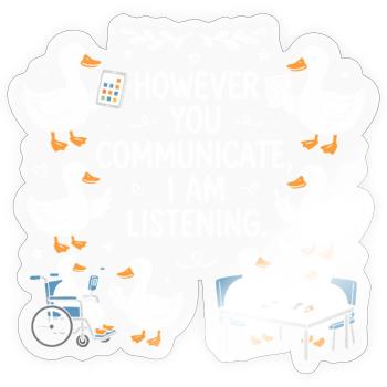 Egal, wie deine Stimme klingt, ich bleibe dran. - Sticker Größe S (10 x 10 cm) - Transparent glänzend - Vorne