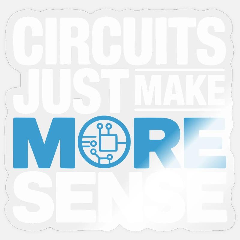 Schaltkreise Machen Technik Sinnvoller - Sticker Größe S (10 x 10 cm) - Transparent glänzend