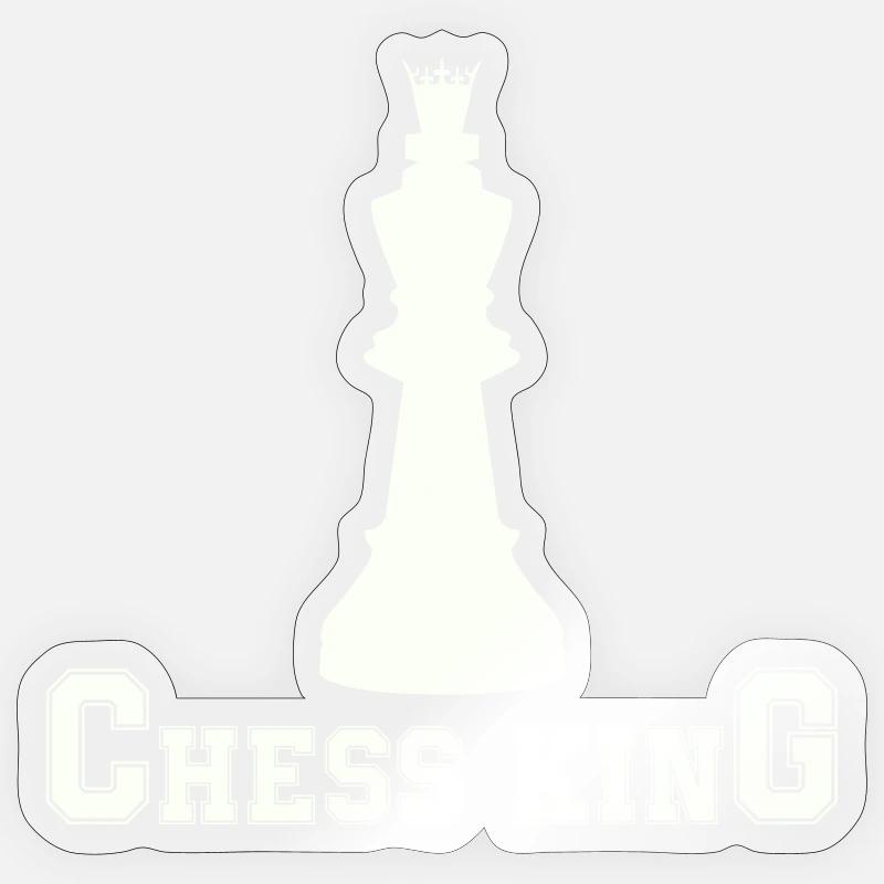 chess_king - Sticker taille S (10 x 10 cm) - brillant transparent