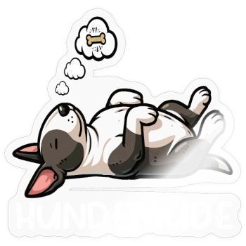 Hundemüde Miniatur Bullterrier Bully Bullterrier - Sticker Größe S (10 x 10 cm) - Transparent glänzend - Vorne