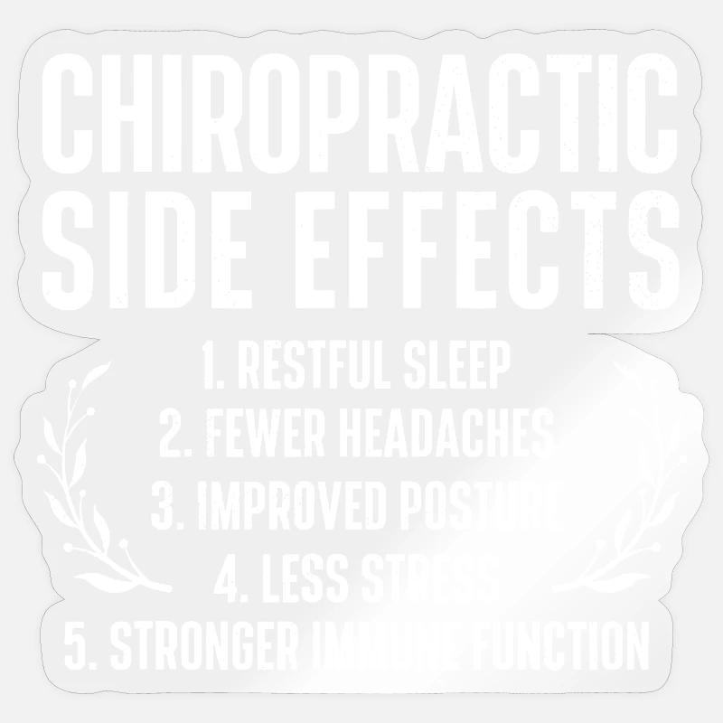 Chiropractic Side Effects Tee - Sticker size S (10 x 10 cm) - transparent glossy