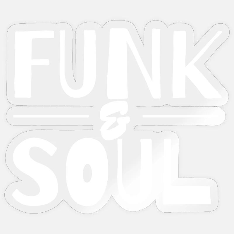 Funk & Soul retro typografi - Sticker størrelse S (10 x 10 cm) - gennemsigtig blank