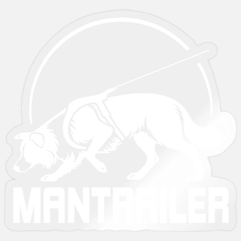 Cane da Ricerca Border Collie MANTRAILER - Sticker formato S (10 x 10 cm) - trasparente lucido
