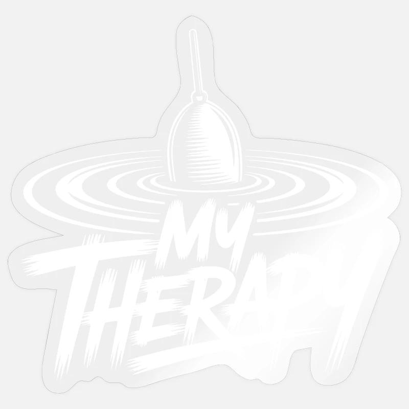 Fishing Therapy - Sticker size S (10 x 10 cm) - transparent glossy