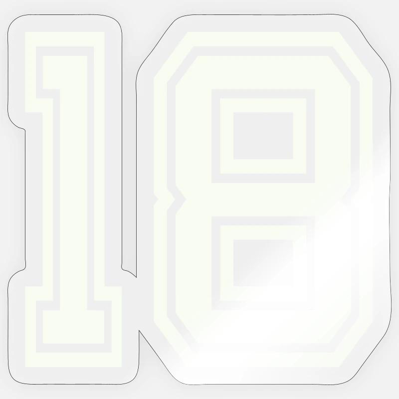 18 - Sticker Größe S (10 x 10 cm) - Transparent glänzend