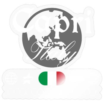 Souvenir de voyage streetwear Capri Italie - Sticker taille S (10 x 10 cm) - brillant transparent - Devant