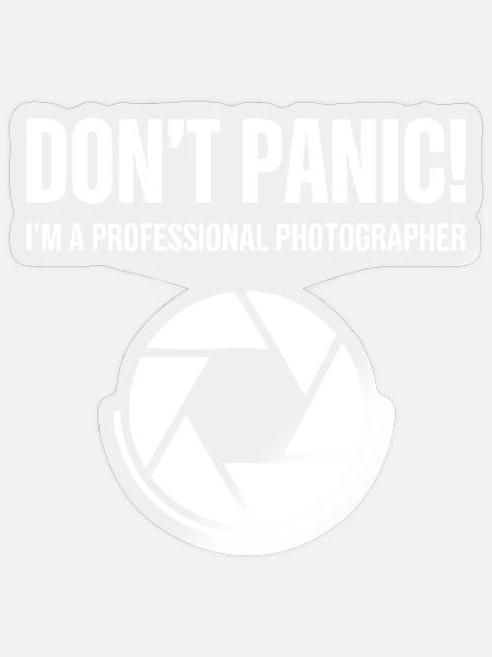 Keine Panik Fotograf - Sticker Größe S (10 x 10 cm) - Transparent glänzend