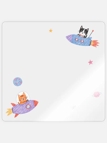Katzen im Zimmer - Sticker Größe S (10 x 10 cm) - Transparent glänzend