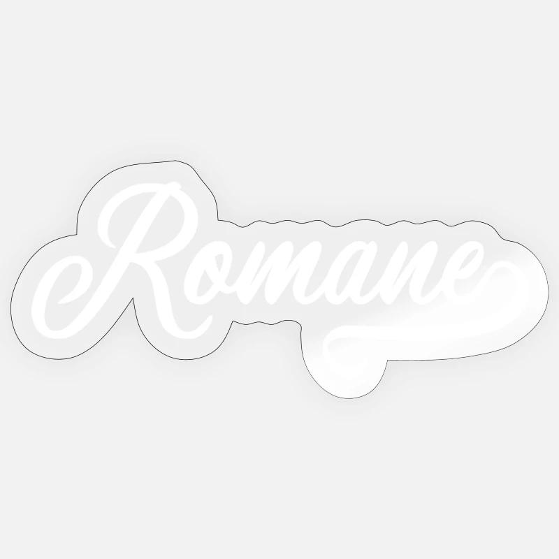 Romane - Prénom - Sticker taille S (10 x 10 cm) - brillant transparent