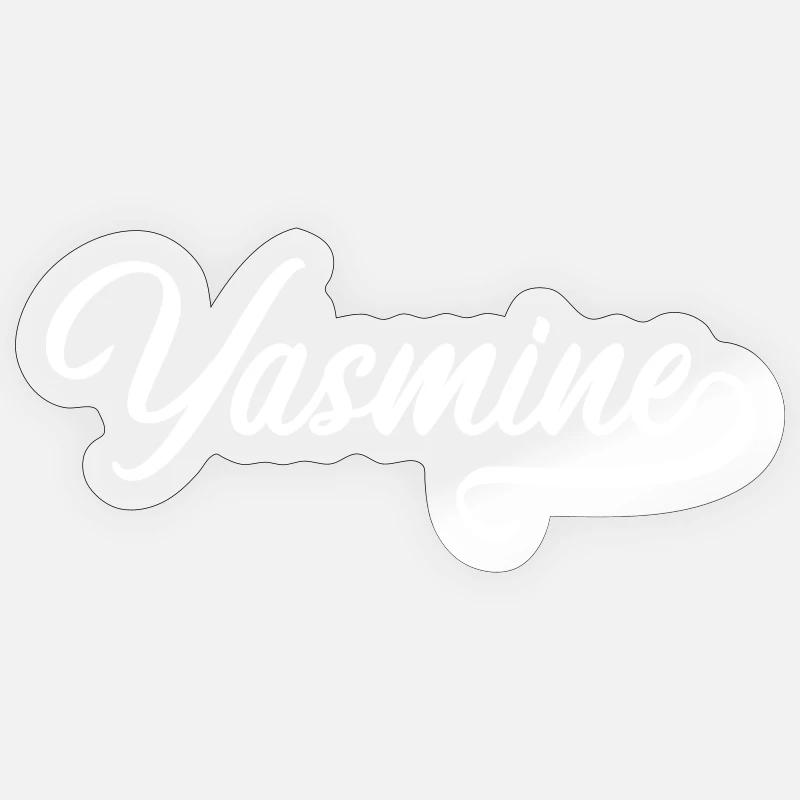 Yasmine - Prénom - Sticker taille S (10 x 10 cm) - brillant transparent