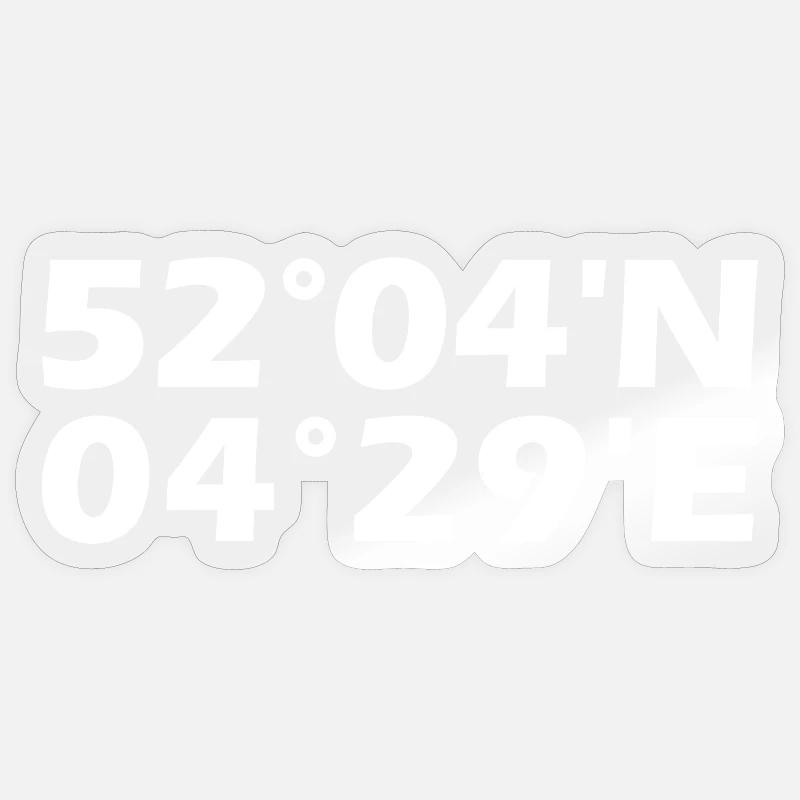 Coordonnées Zoetermeer - Sticker taille S (10 x 10 cm) - brillant transparent