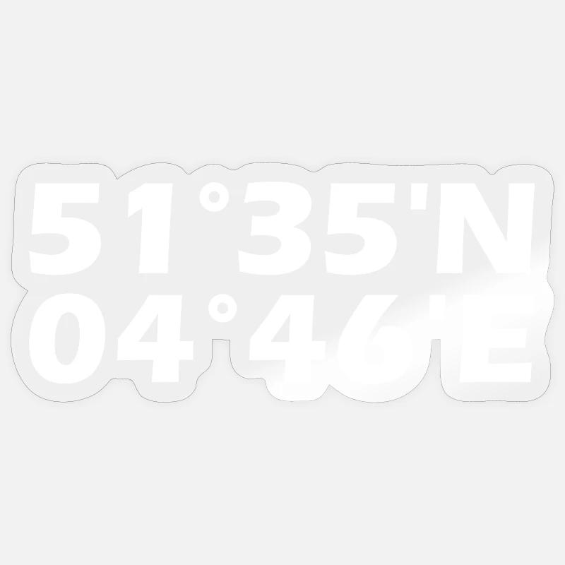 Coordonnées de Breda - Sticker taille S (10 x 10 cm) - brillant transparent