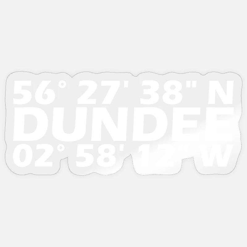 Coordonnées dundee - Sticker taille S (10 x 10 cm) - brillant transparent