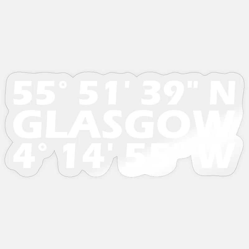 Glasgow Coordinates Sticker size S (10 x 10 cm)