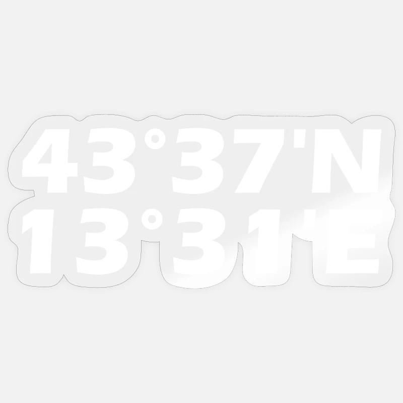 Coordonnées d’Ancône - Sticker taille S (10 x 10 cm) - brillant transparent