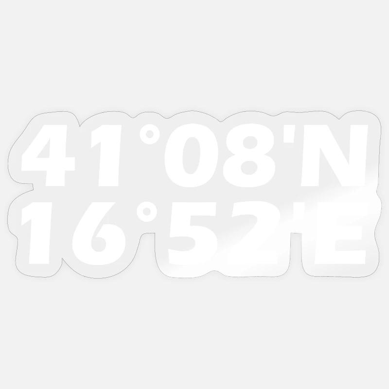Coordinate di Bari - Sticker formato S (10 x 10 cm) - trasparente lucido