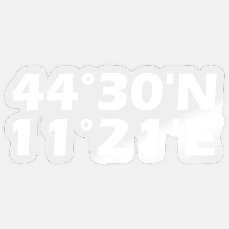 Coordonnées de Bologne - Sticker taille S (10 x 10 cm) - brillant transparent