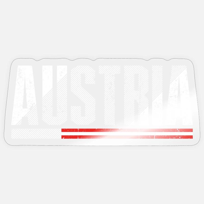 Austria Bold Distressed Flag Sticker size S (10 x 10 cm)