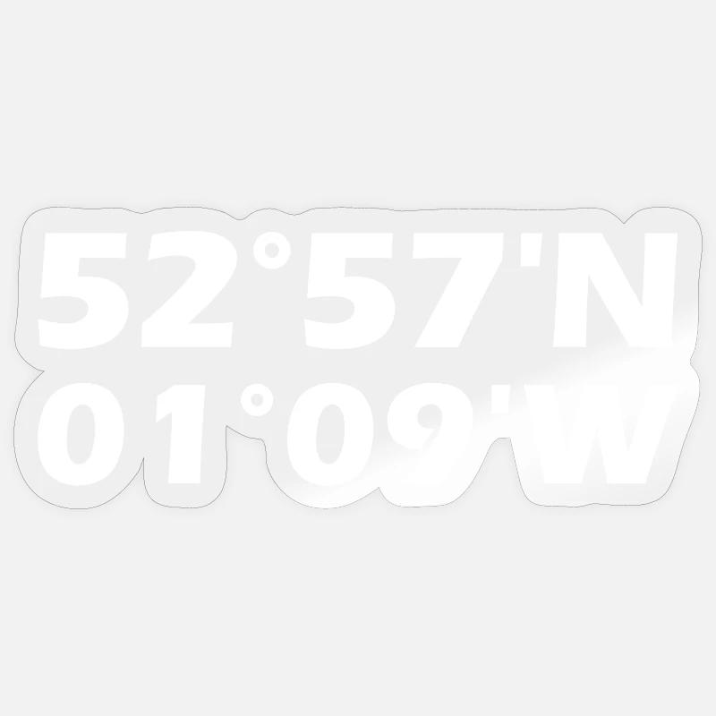 Coordonnées de Nottingham - Sticker taille S (10 x 10 cm) - brillant transparent