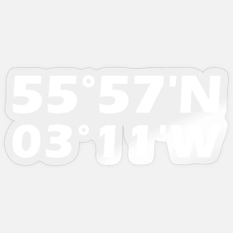 Coordonnées d’Édimbourg - Sticker taille S (10 x 10 cm) - brillant transparent