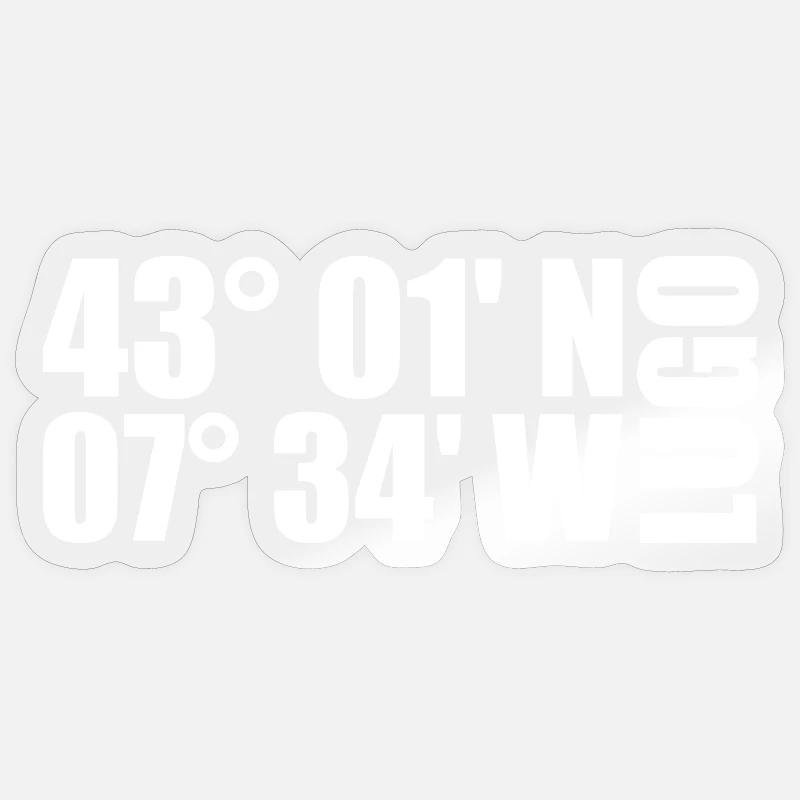 Coordonnées de Lugo - Sticker taille S (10 x 10 cm) - brillant transparent