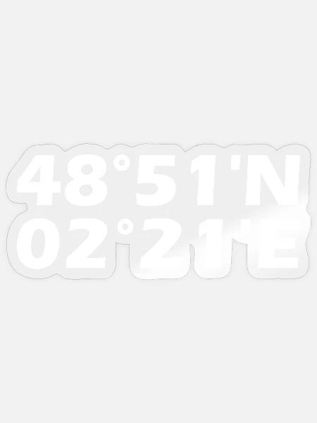 Paris Koordinaten - Sticker Größe S (10 x 10 cm) - Transparent glänzend