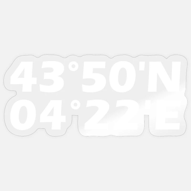 Nîmes coordinates - Sticker size S (10 x 10 cm) - transparent glossy