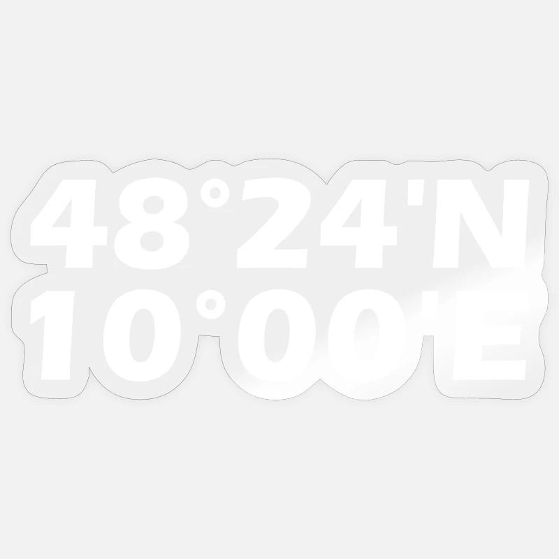 Coordonnées Neu-Ulm - Sticker taille S (10 x 10 cm) - brillant transparent