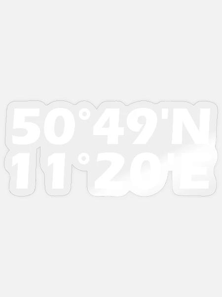 Weimar Koordinaten - Sticker Größe S (10 x 10 cm) - Transparent glänzend