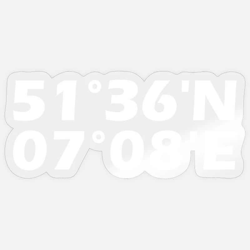 Coordonnées Herten - Sticker taille S (10 x 10 cm) - brillant transparent