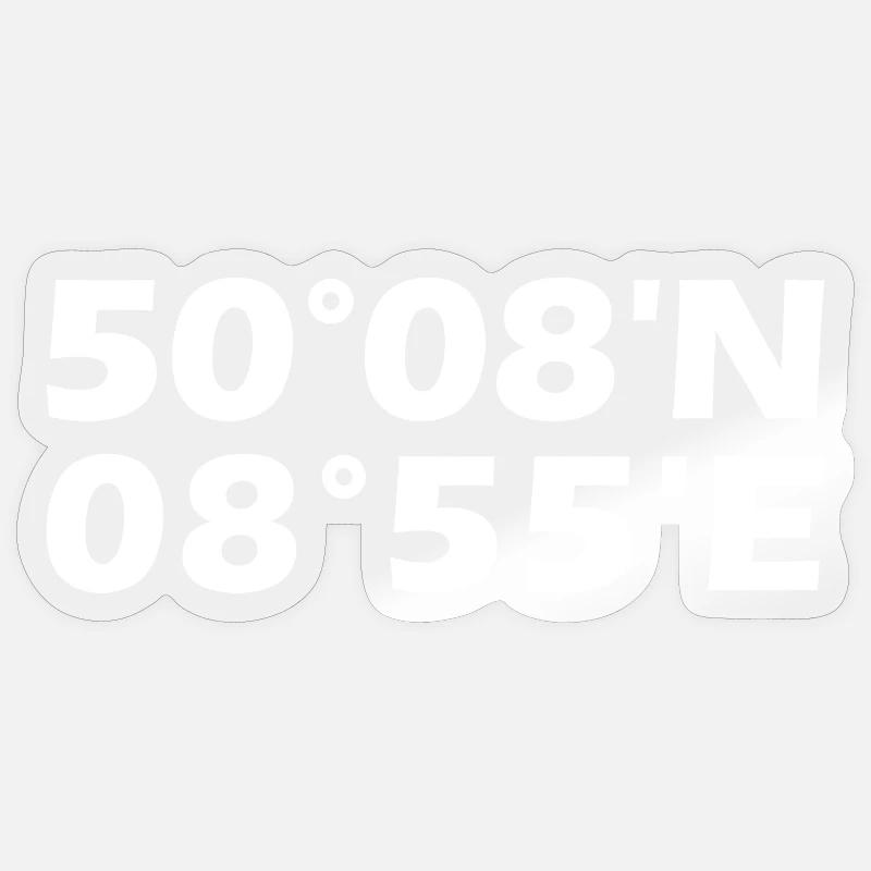 Coordonnées de Hanau - Sticker taille S (10 x 10 cm) - brillant transparent