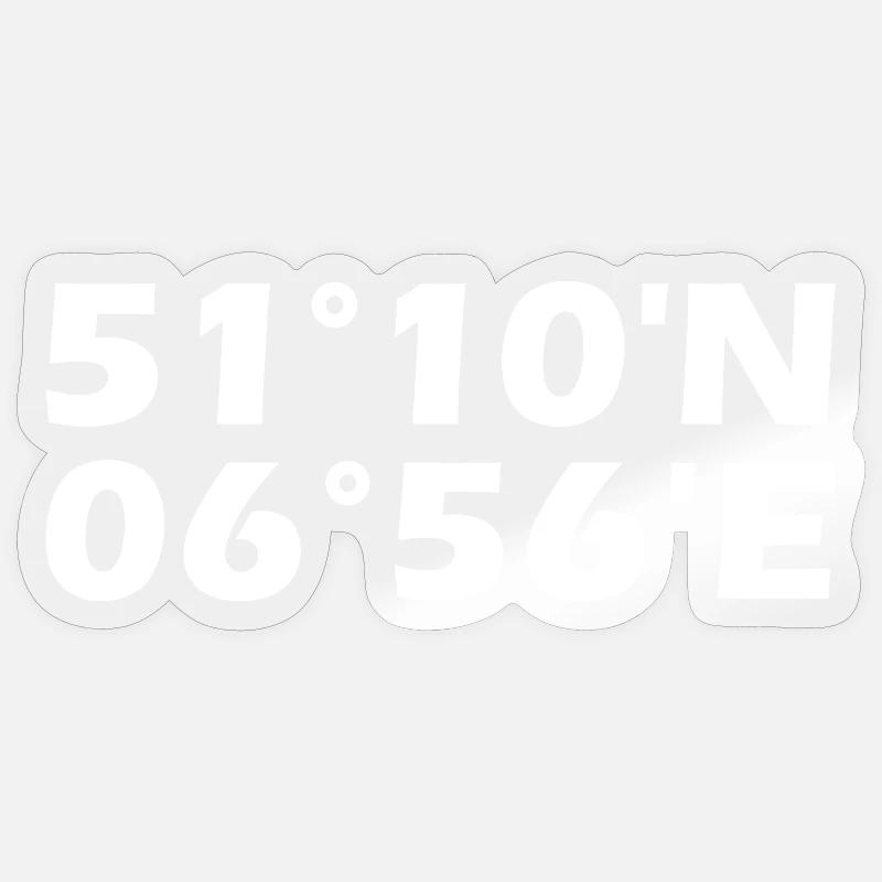 Coordonnées Hilden - Sticker taille S (10 x 10 cm) - brillant transparent