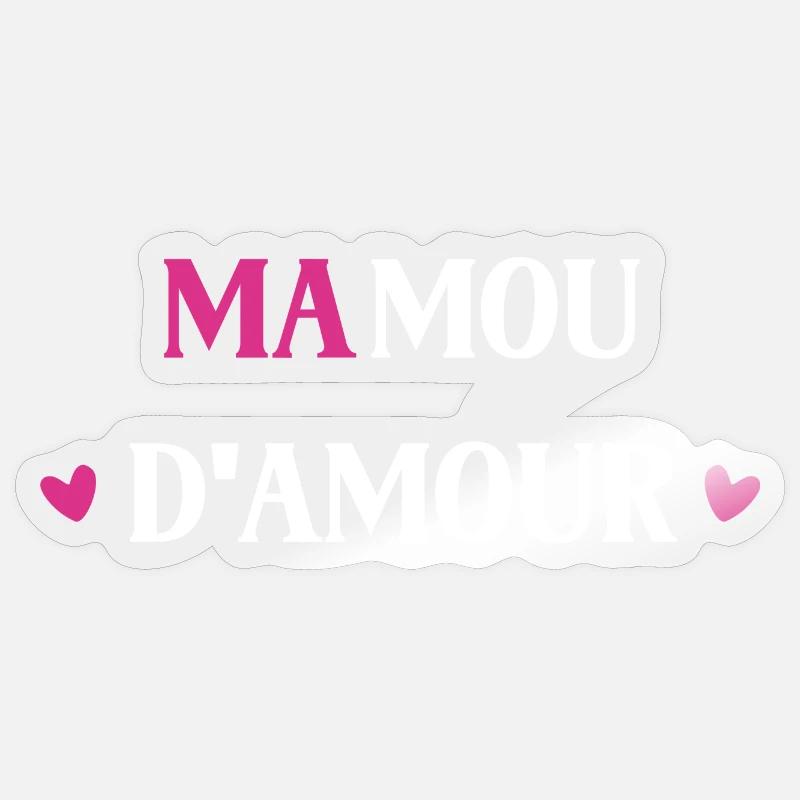 Mamou d'amour - Sticker taille S (10 x 10 cm) - brillant transparent
