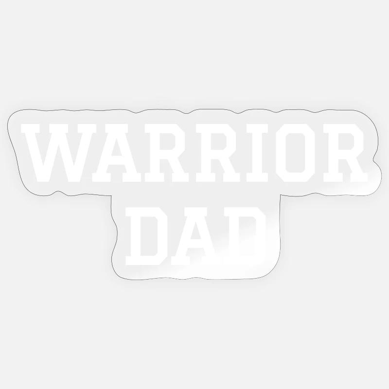 Warrior dad - Sticker taille S (10 x 10 cm) - brillant transparent