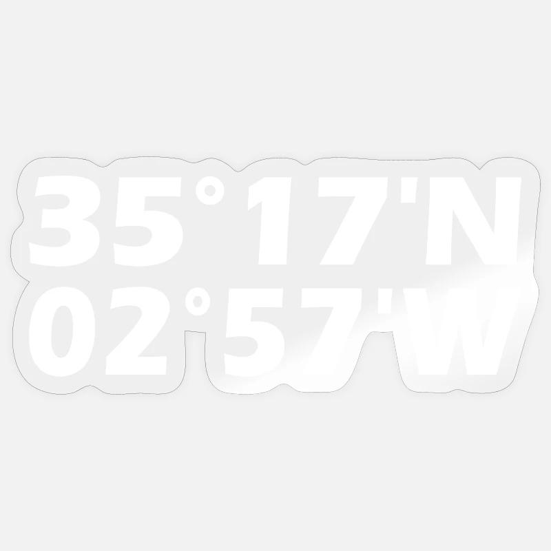 Coordonnées Melilla - Sticker taille S (10 x 10 cm) - brillant transparent
