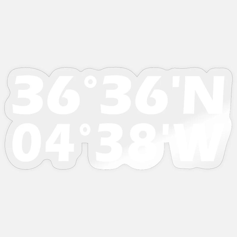 Coordonnées de Mijas - Sticker taille S (10 x 10 cm) - brillant transparent