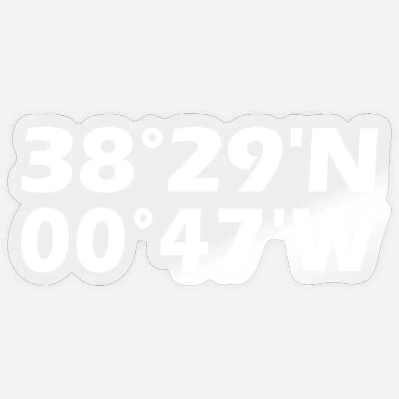 Coordonnées Elda - Sticker taille S (10 x 10 cm) - brillant transparent