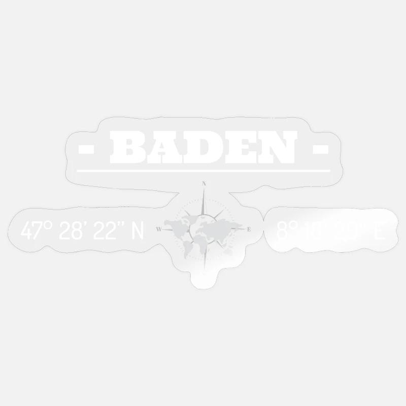 Coordinates Baden Sticker size S (10 x 10 cm)