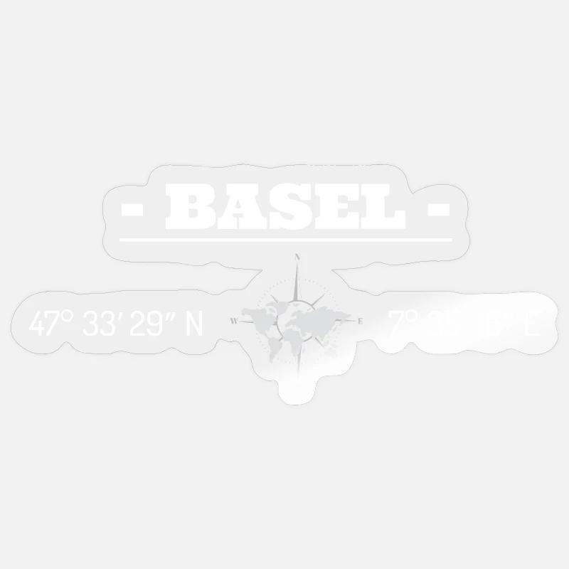 Coordinates Basel - Sticker size S (10 x 10 cm) - transparent glossy