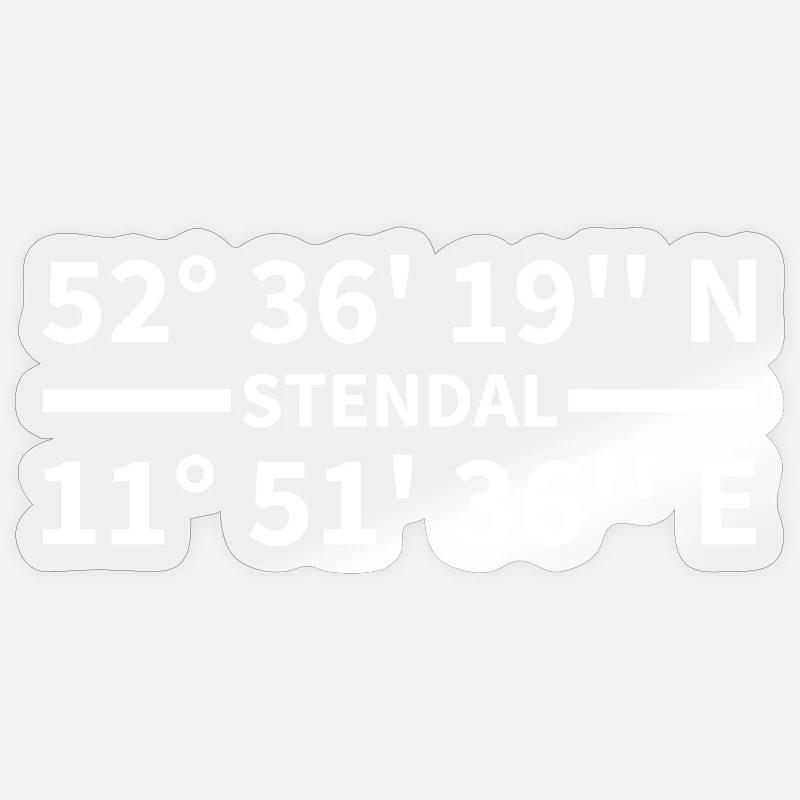 Coordonnées Stendal - Sticker taille S (10 x 10 cm) - brillant transparent