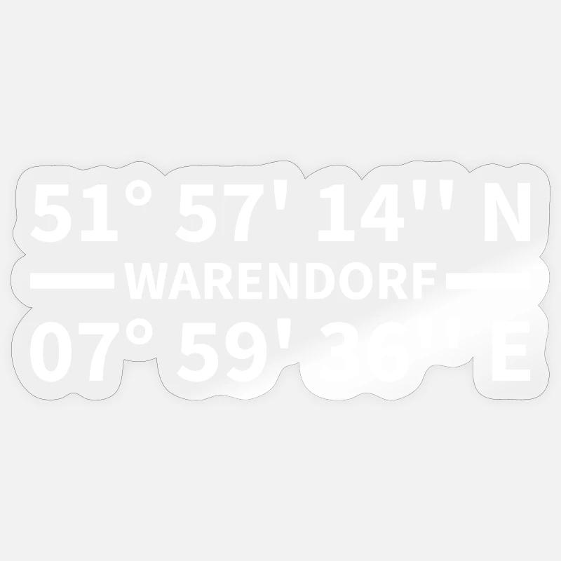 Warendorf Koordinaten - Sticker Größe S (10 x 10 cm) - Transparent glänzend