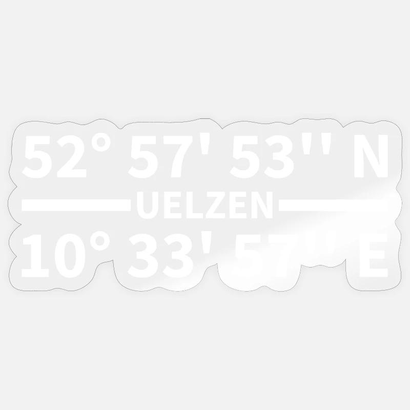 Coordonnées d’Uelzen - Sticker taille S (10 x 10 cm) - brillant transparent