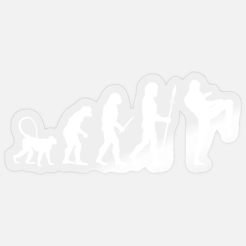 Entwicklung eines Kickboxers - Sticker Größe S (10 x 10 cm) - Transparent glänzend