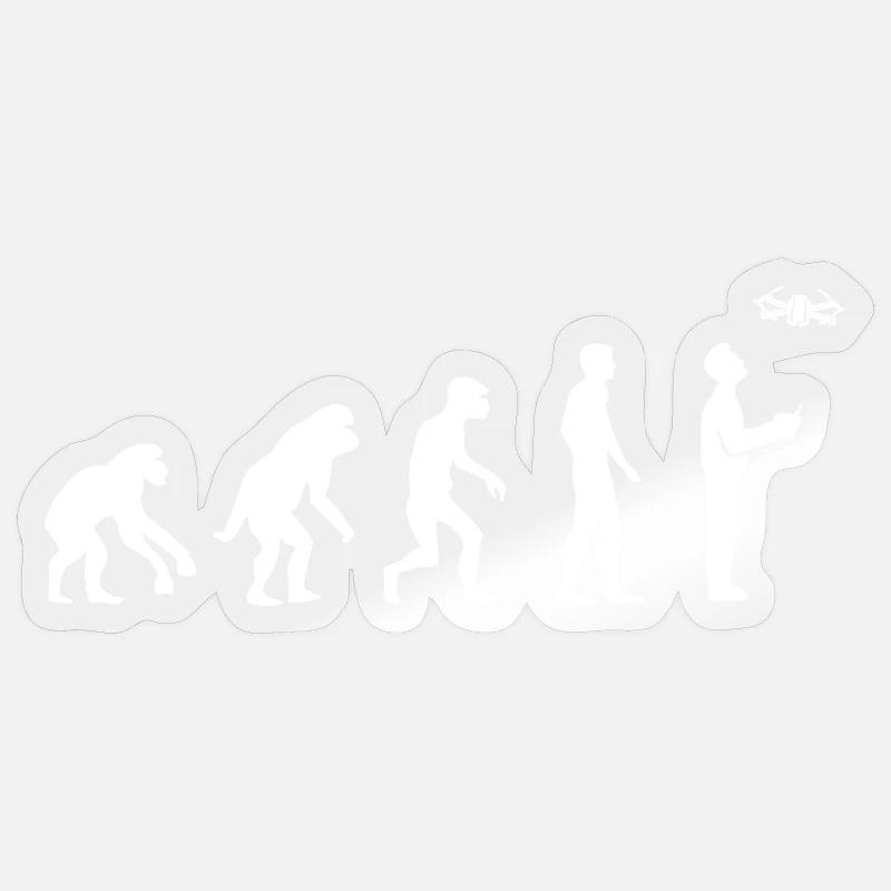 Lustig Pilot Evolution Entwicklung Fliegerei icon - Sticker Größe S (10 x 10 cm) - Transparent glänzend