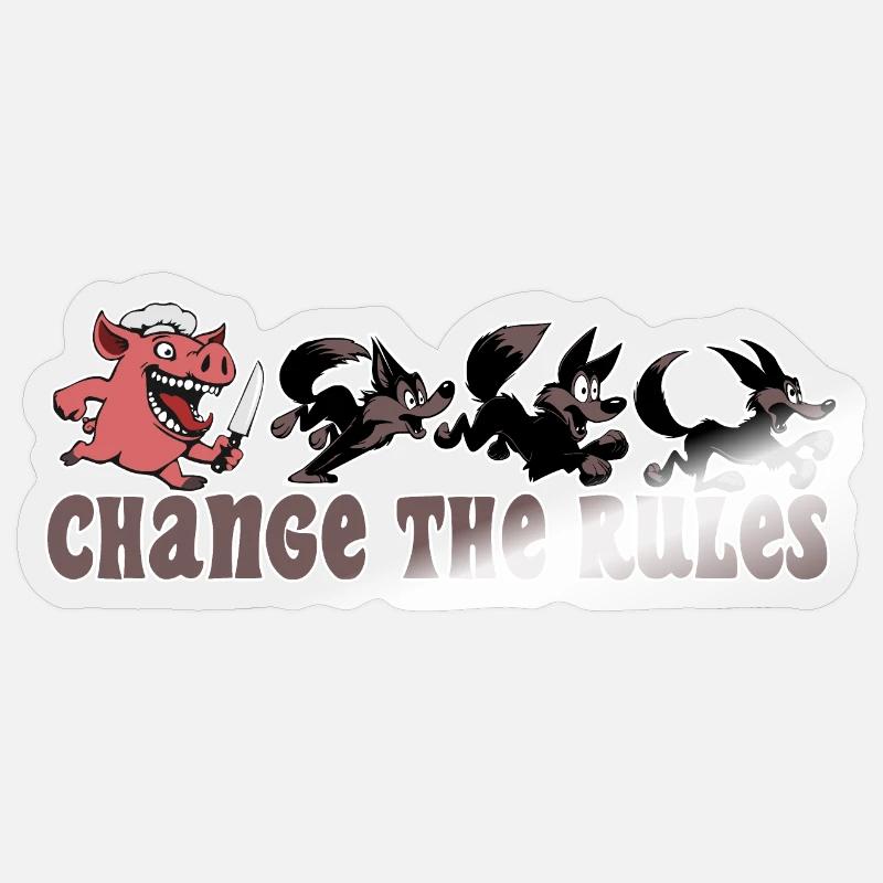 Pig changes the rules! - Sticker size S (10 x 10 cm) - transparent glossy