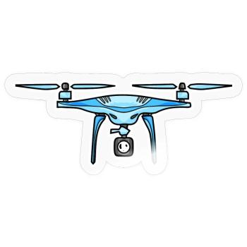 Drone Drohne Drohnen - Sticker Größe S (10 x 10 cm) - Transparent glänzend - Vorne