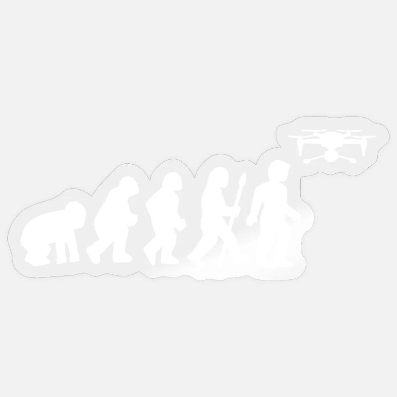 Drohnenpilot Evolution Quadrocopter - Sticker Größe S (10 x 10 cm) - Transparent glänzend